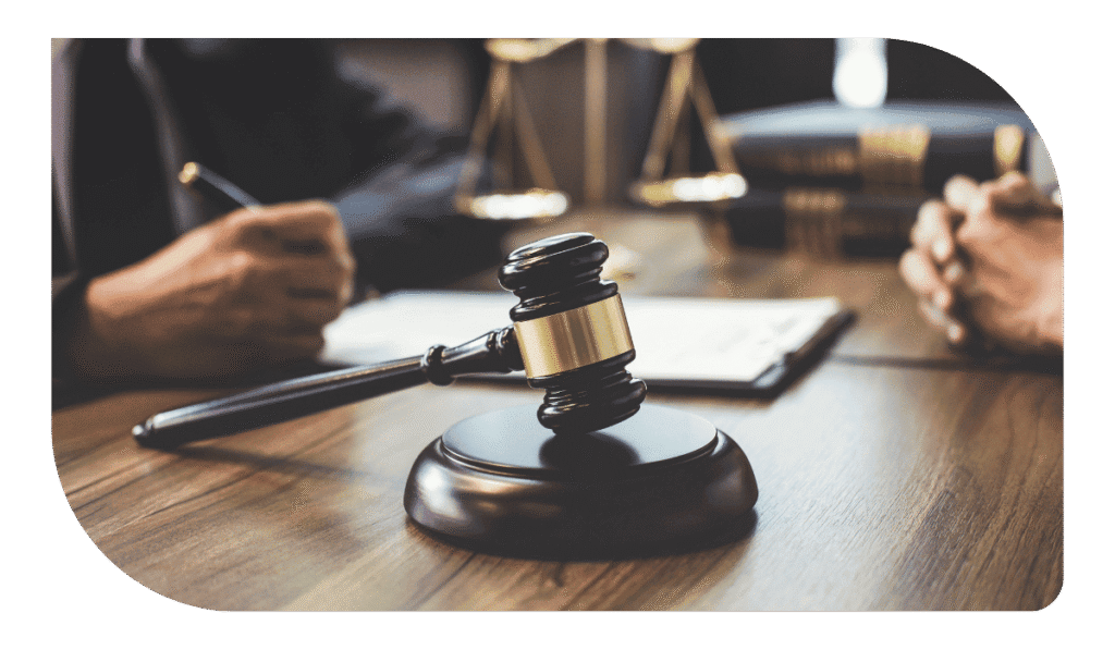 Una sala de juicio