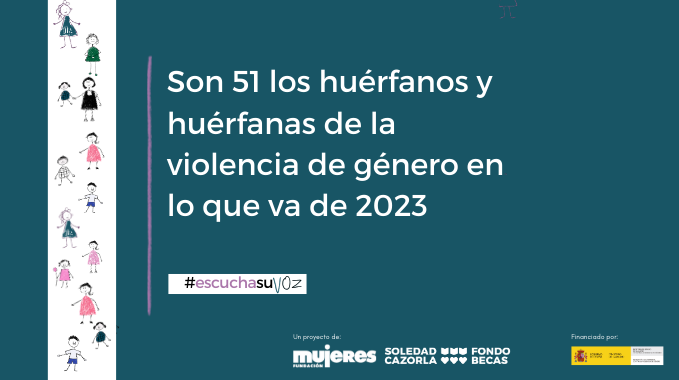 #EscuchaSuVoz Son 51 los huérfanos y huérfanas de la violencia de género en lo que va de 2023